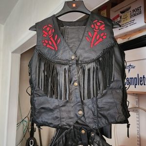 Leather vest and chaps